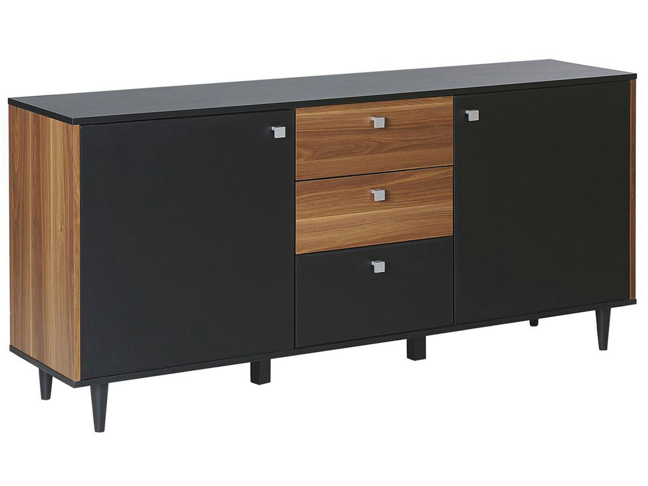 KURO - Commode noire et bois foncé