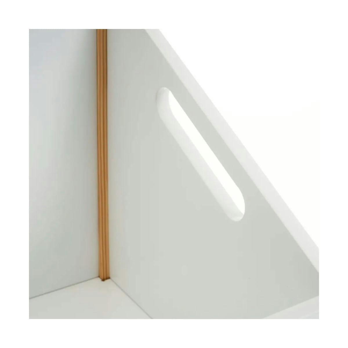 - Meuble rangement jouets blanc et bois 63x33x42cm