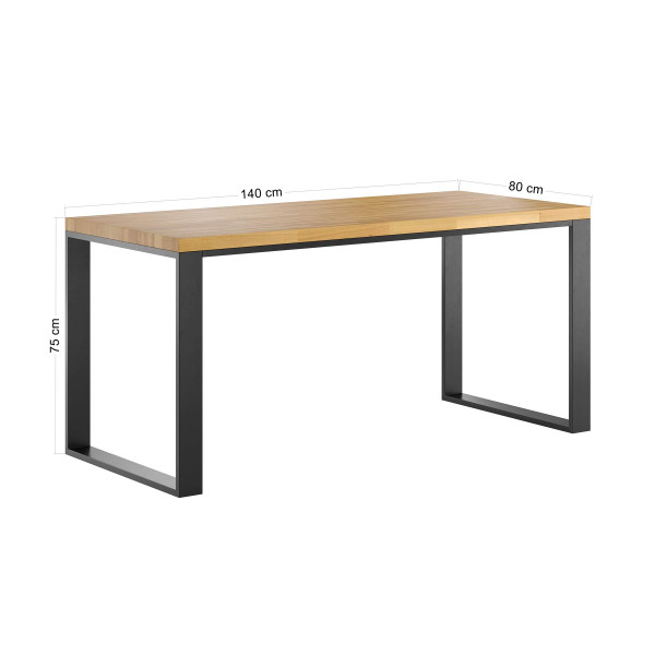 Loftowe Biurko Dębowe 140x80 cm - Elegancja i Funkcjonalność