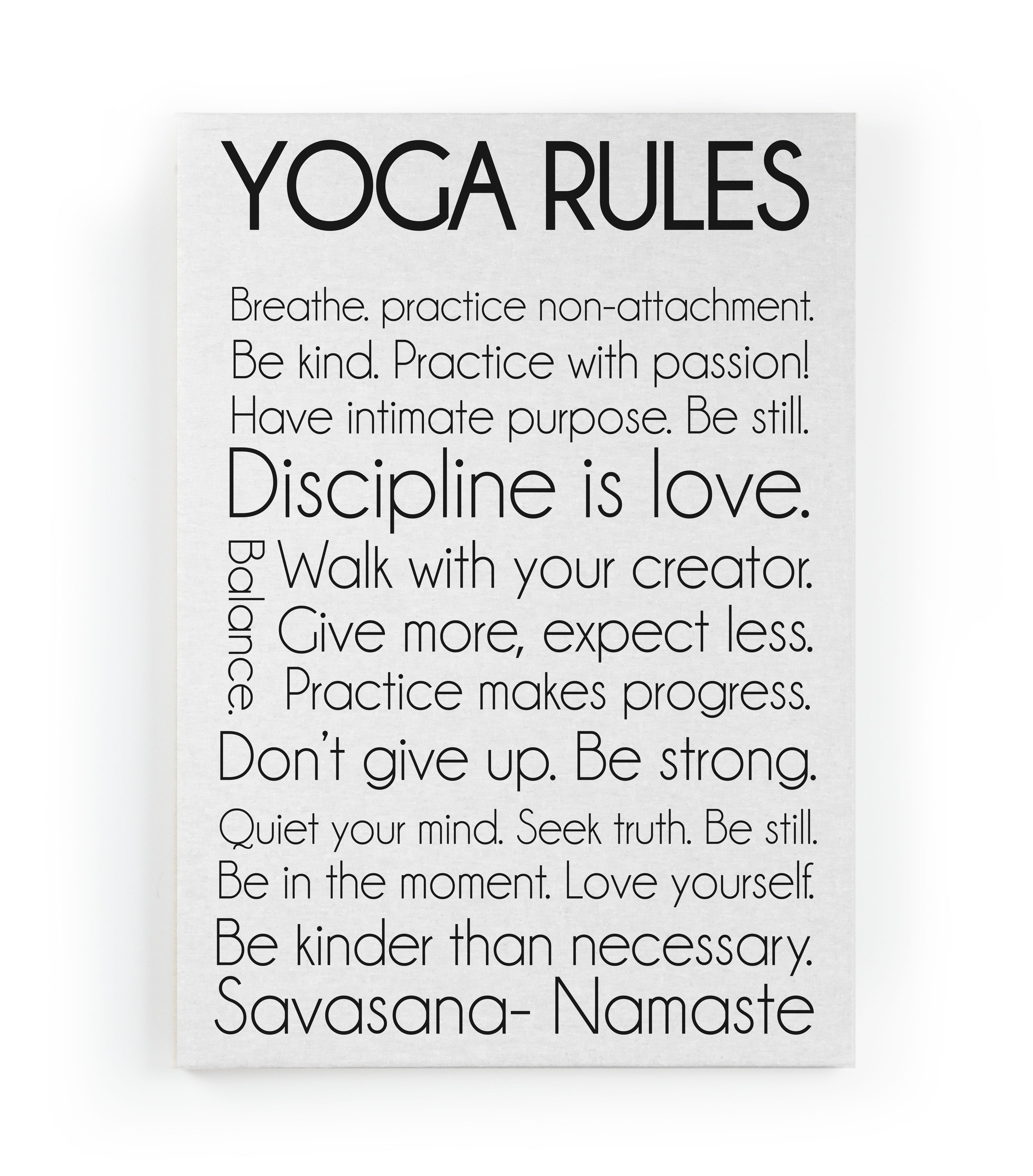 Canvas 60x40 Afdruk Yoga Regels