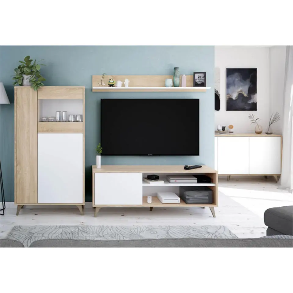CaliCosy - TV-meubel Woonkamer - Wit - 40x135x50 cm