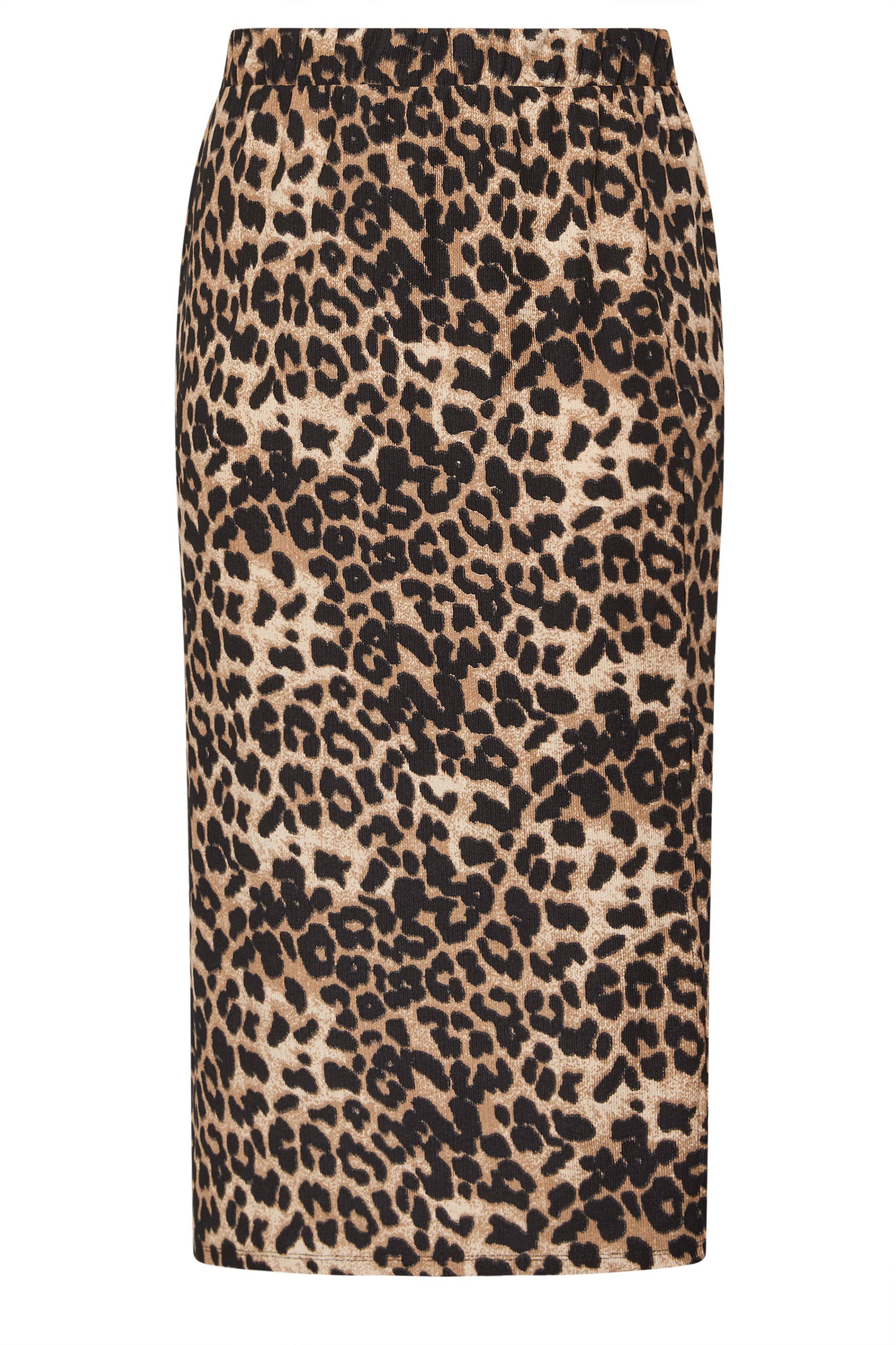 Yours Leopard Textured Tube Skirt