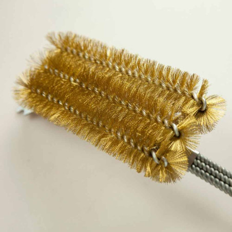 Triple brosse avec poils en laiton avec grattoir - Grillfürst