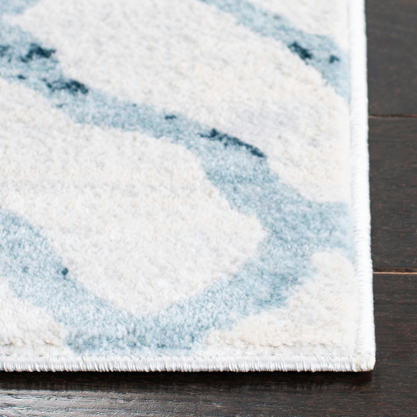 ISABELLA - Tapis de salon interieur en ivoire & turquoise, 160 x 231 cm