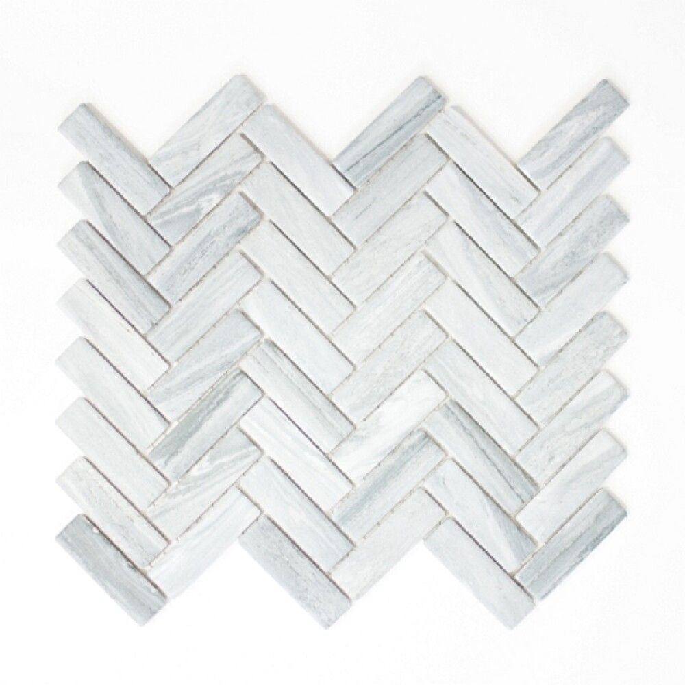 MOSAIKK HERRINGBONE STONE GREY 31,8X27,1CM