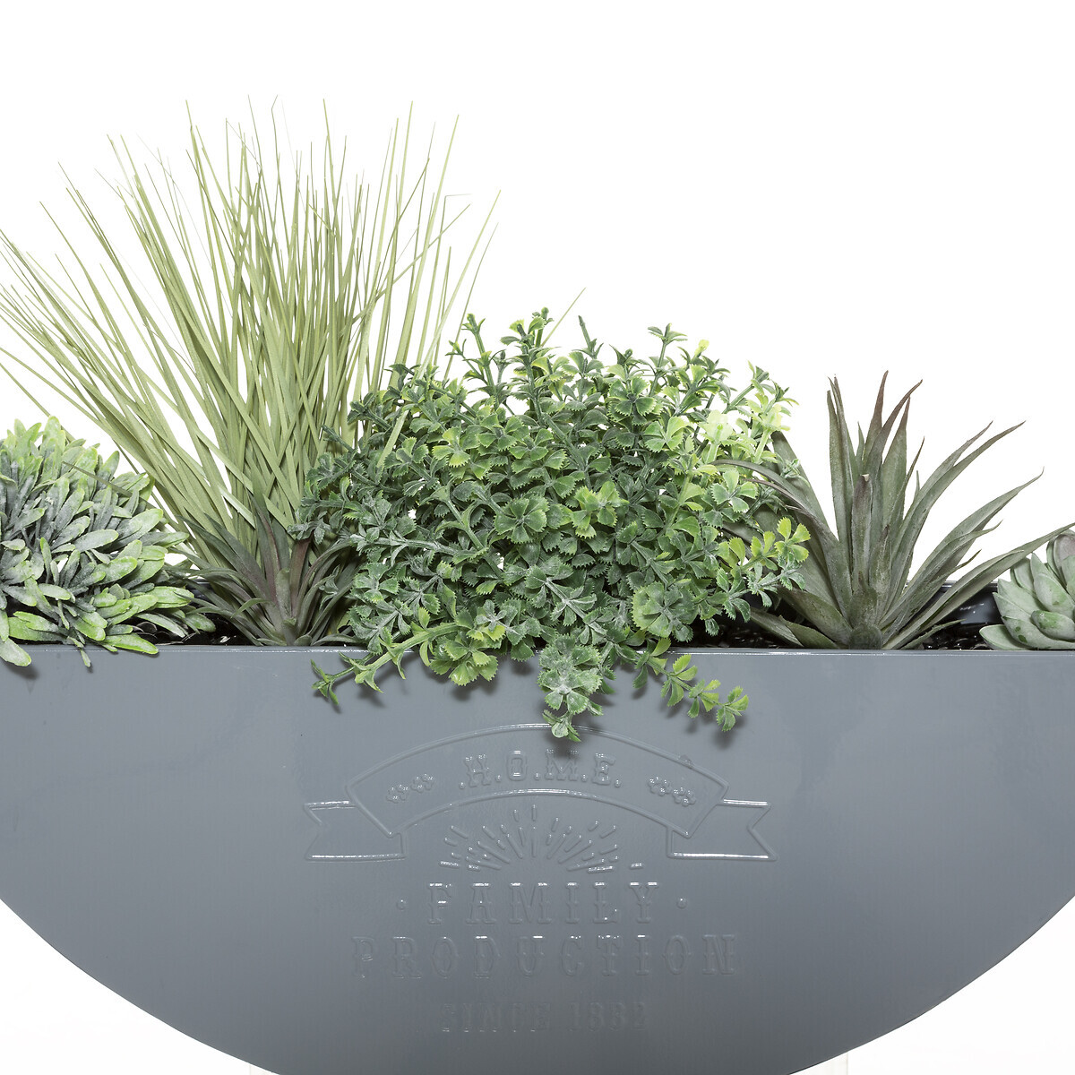 Hanging lamp with 4 artificial plants "House" Metal pot, D.44 cm