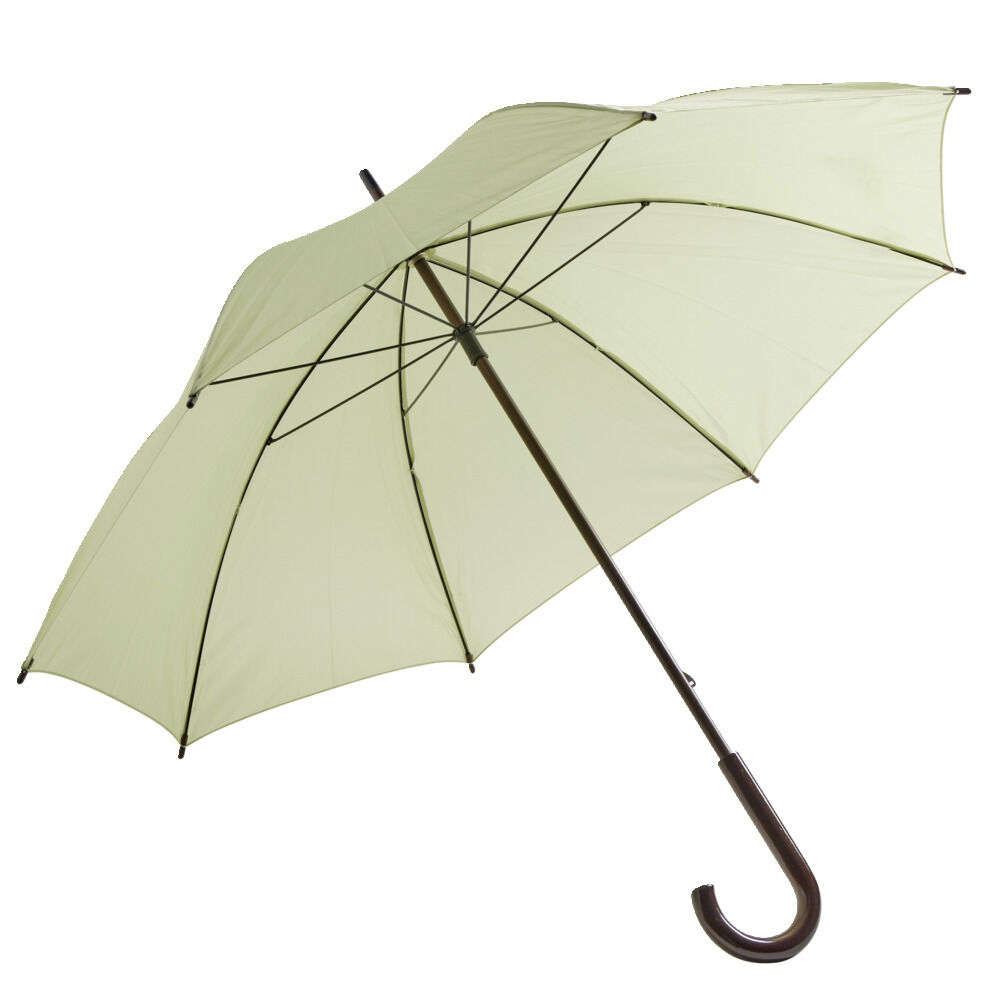 Parapluie canne manuel uni vert L87cm
