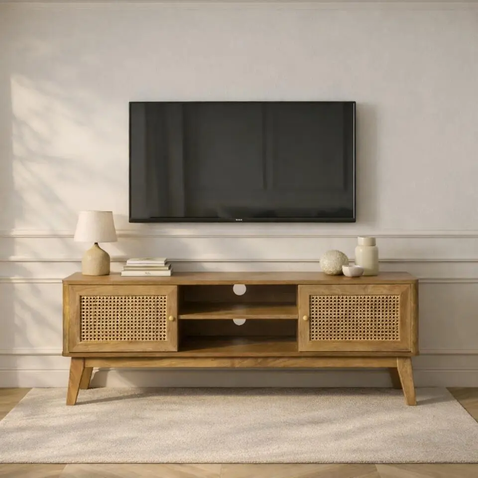 Calicosy - PALMO TV-meubel Woonkamer - Licht hout - 39x140x49 cm