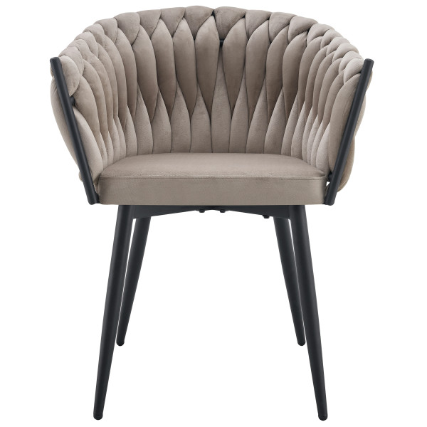 Nowoczesne stylowe krzesło jadalnia salon welur glamour Glam KT220 taupe