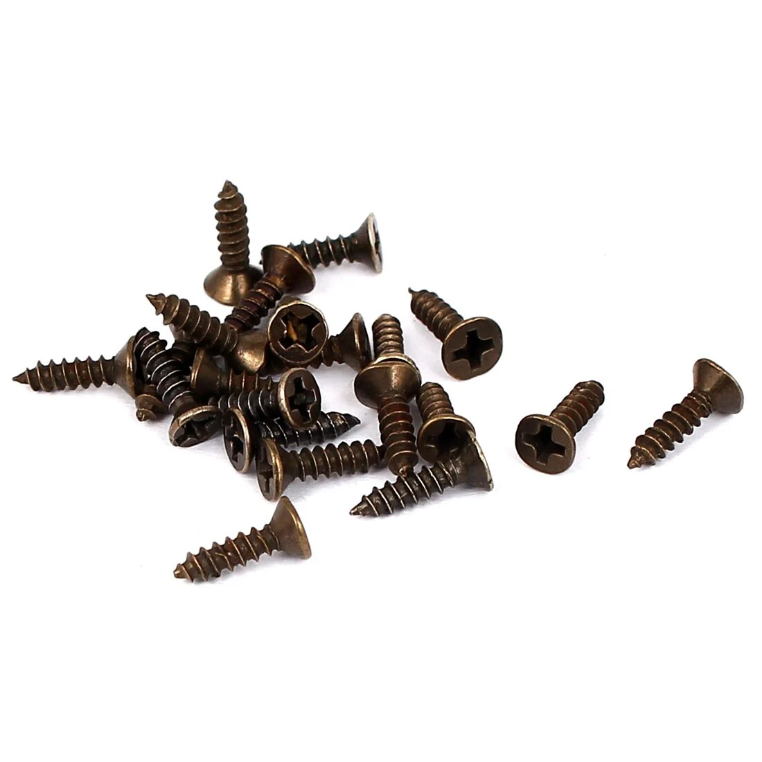 10pcs Wall Hooks Clothes Holder Single Hanger Screw Mount 1.3 x 1.14 - Bronze Tone