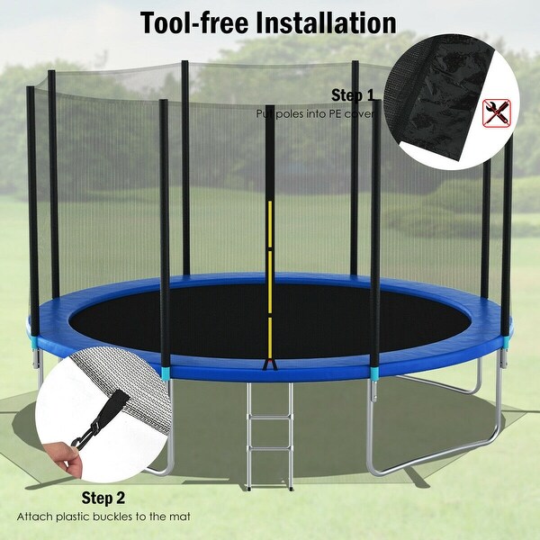 Gymax 12/14/15/16FT Replacement Trampoline Safety Enclosure Net w/ - See Details
