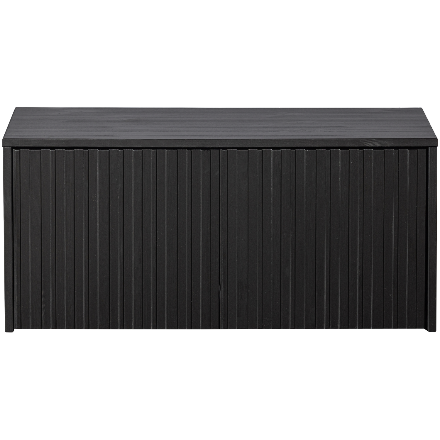 WOOOD kistbank New Gravure - Grenen - Zwart - 40x88x50