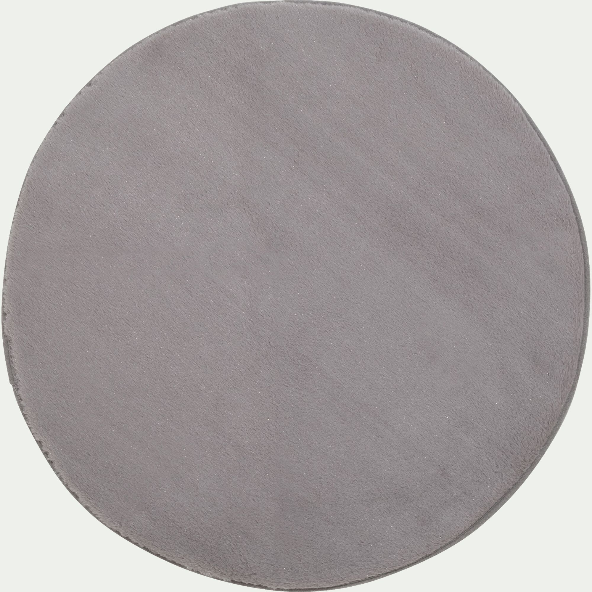 ROBIN - Tapis rond imitation fourrure - gris restanque D70cm