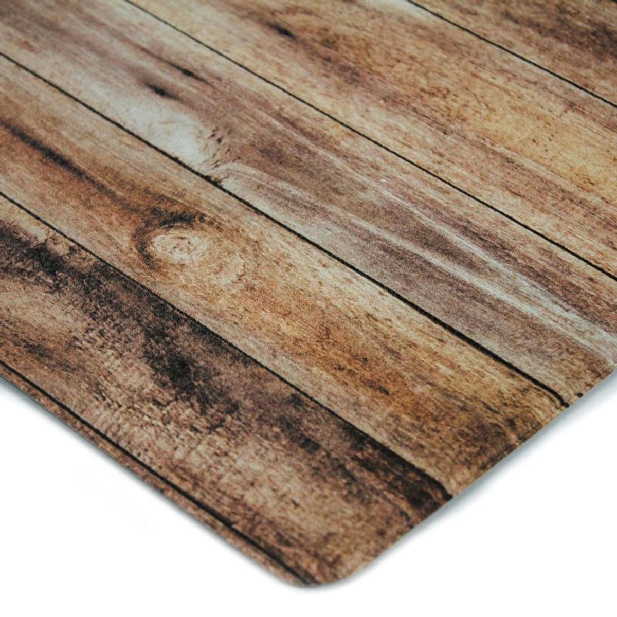 WOODY - Tapis de cuisine imprimé bois marron 45x120
