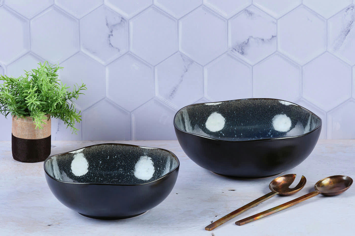 REACTIV - Saladier en grès bleu D0