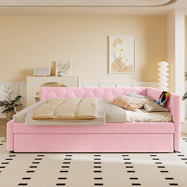 Canapé-lit 140x190 cm convertible en tissu gris avec coffre de rangement et dossier réglable