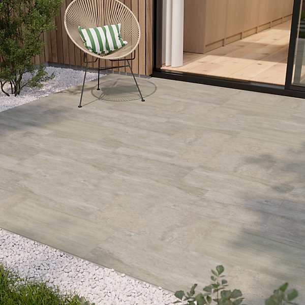 Carrelage sol extérieur effet pierre beige L.60 x l.30 cm x ép.8,7 mm, Volfy