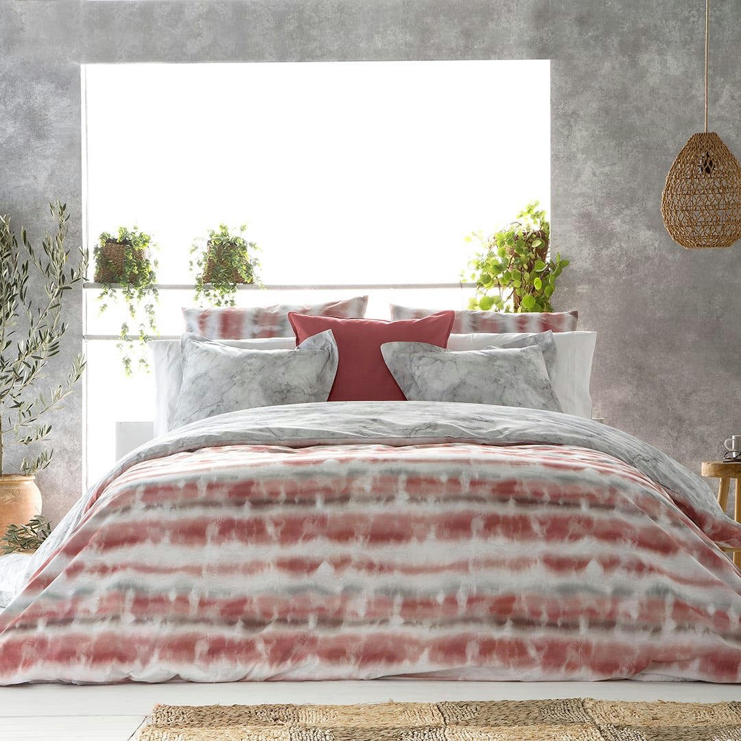 SATET HDC - Housse de couette réversible en percale de coton 240x220cm multi