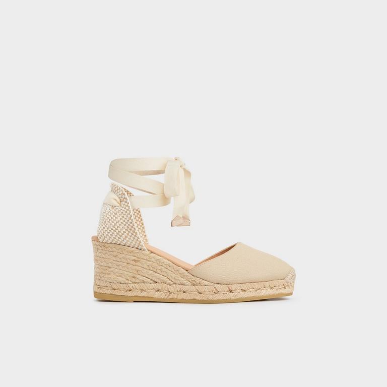 Maureene Sand Canvas Espadrille Wedges