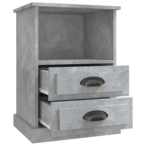 NNEVL Bedside Cabinets 2 pcs Concrete Grey 43x36x60 cm