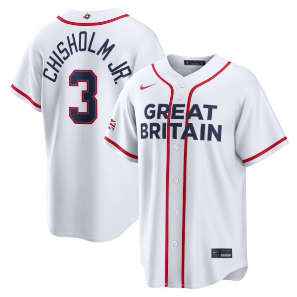 Jazz Chisholm Jr. Great Britain Baseball Nike 2026 World Baseball Classic Home Stadium Jersey - White