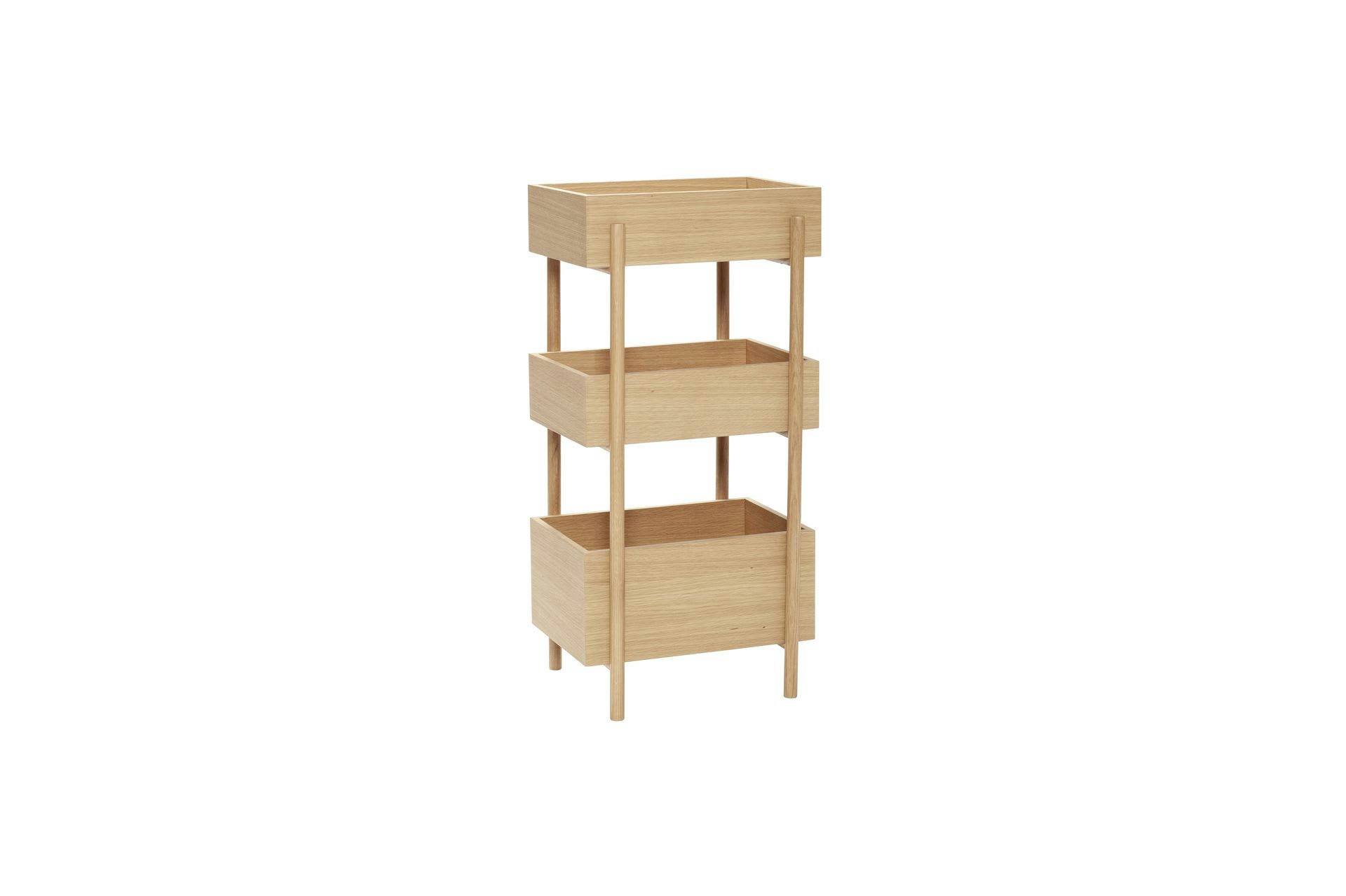 STACK - Étagère 3 compartiments en bois beige