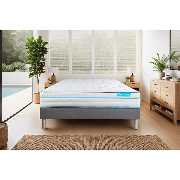 Ensemble Mémoire de forme et micro ressorts ensachés de confort Equilibré avec sommier kit