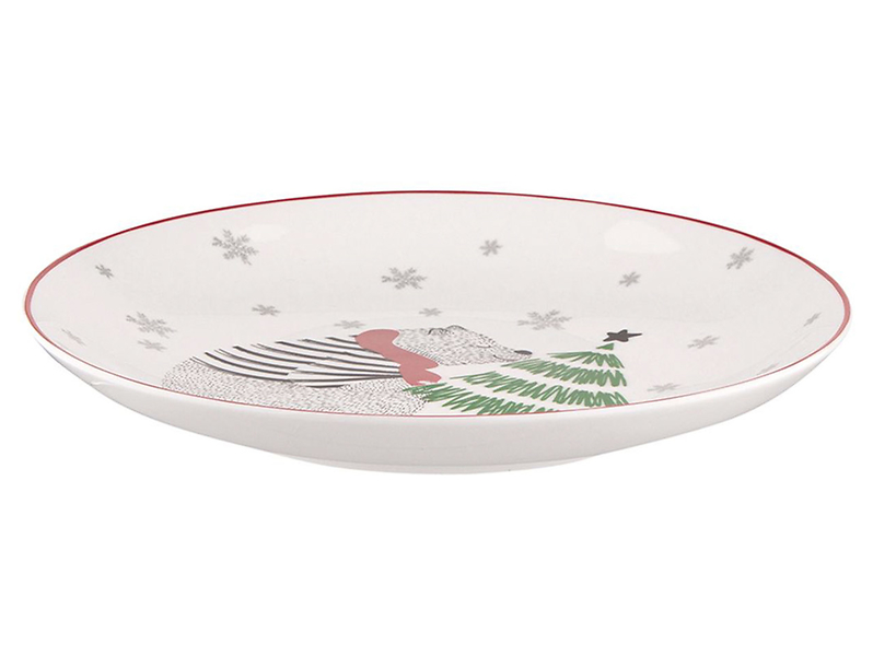 Talerz deserowy niedźwiadek Winter Friends porcelanowy wielokolorowy