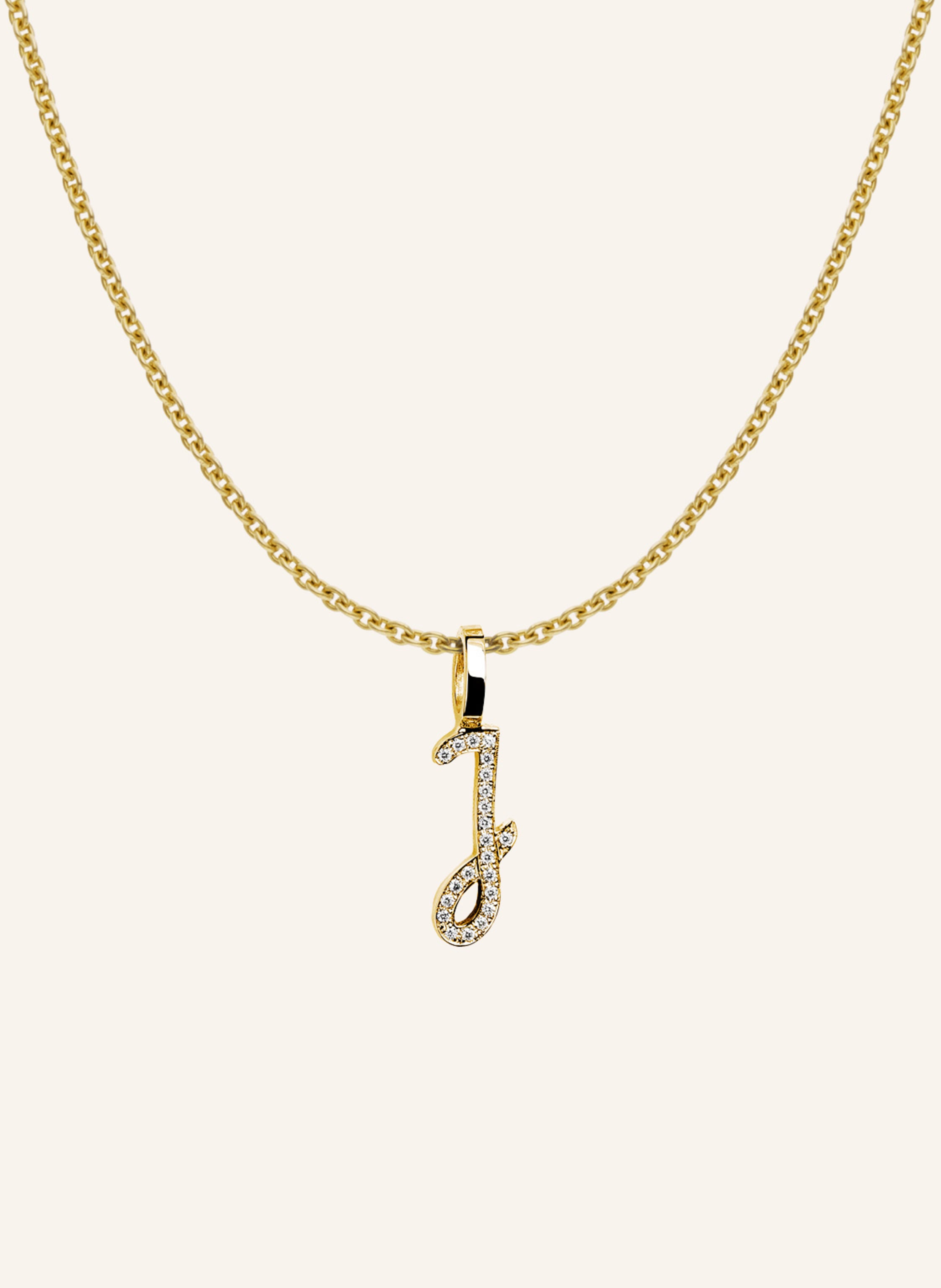 CADA Kette TINY DIAMOND LETTER J