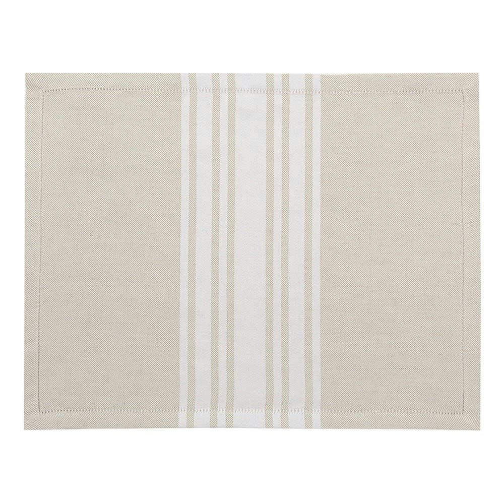 SAINT-JEAN-DE-LUZ - Set de table coton et lin Blanc 41x52 cm