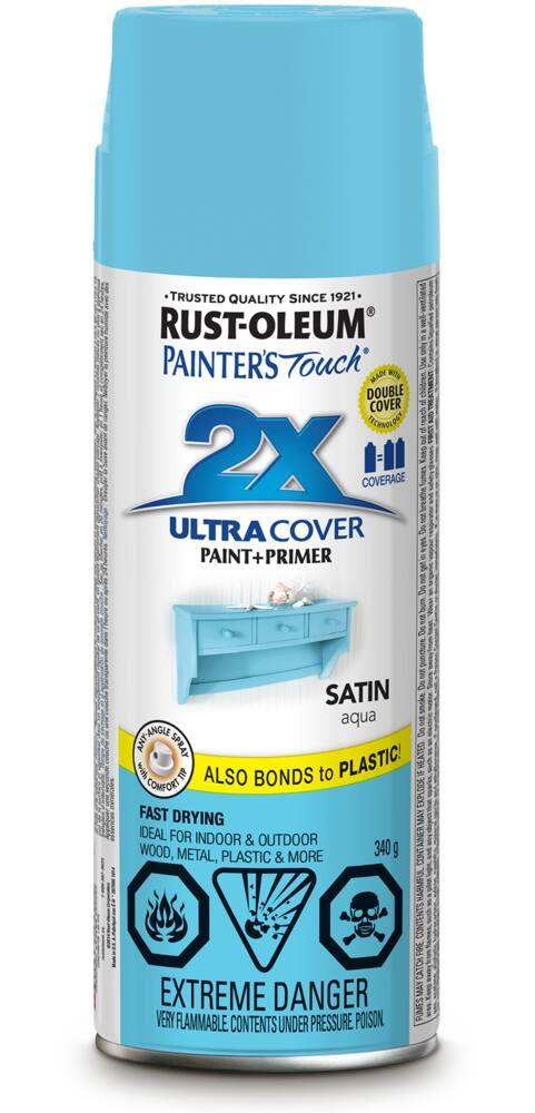 Rust-Oleum® Painter's Touch 2X Ultra Cover Multi-Purpose Aerosol Spray Paint & Primer, Satin, 340-g