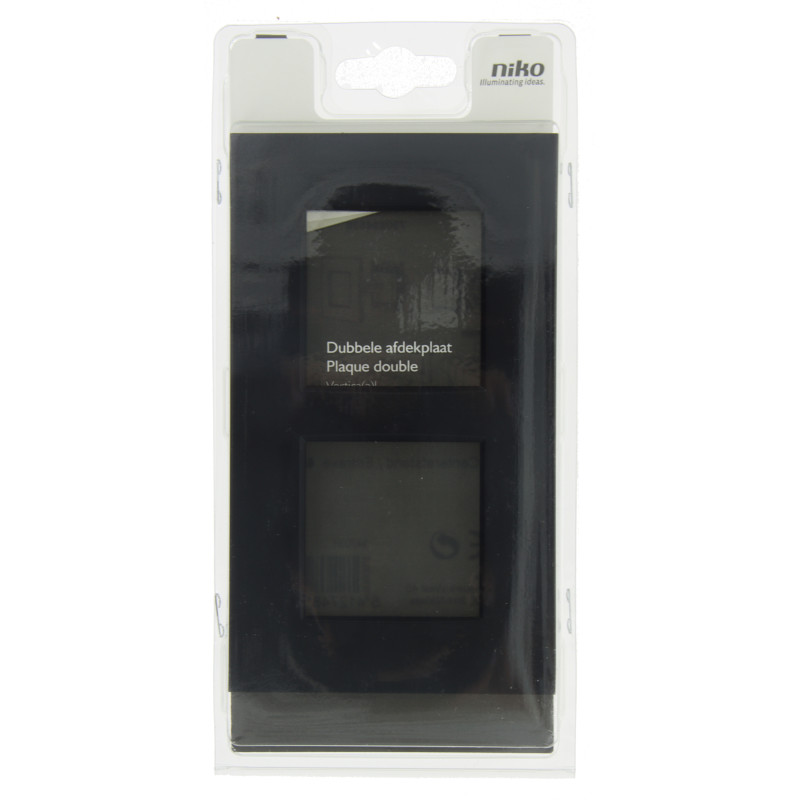 Plaque de recouvrement Intense double verticale Matt Black NIKO