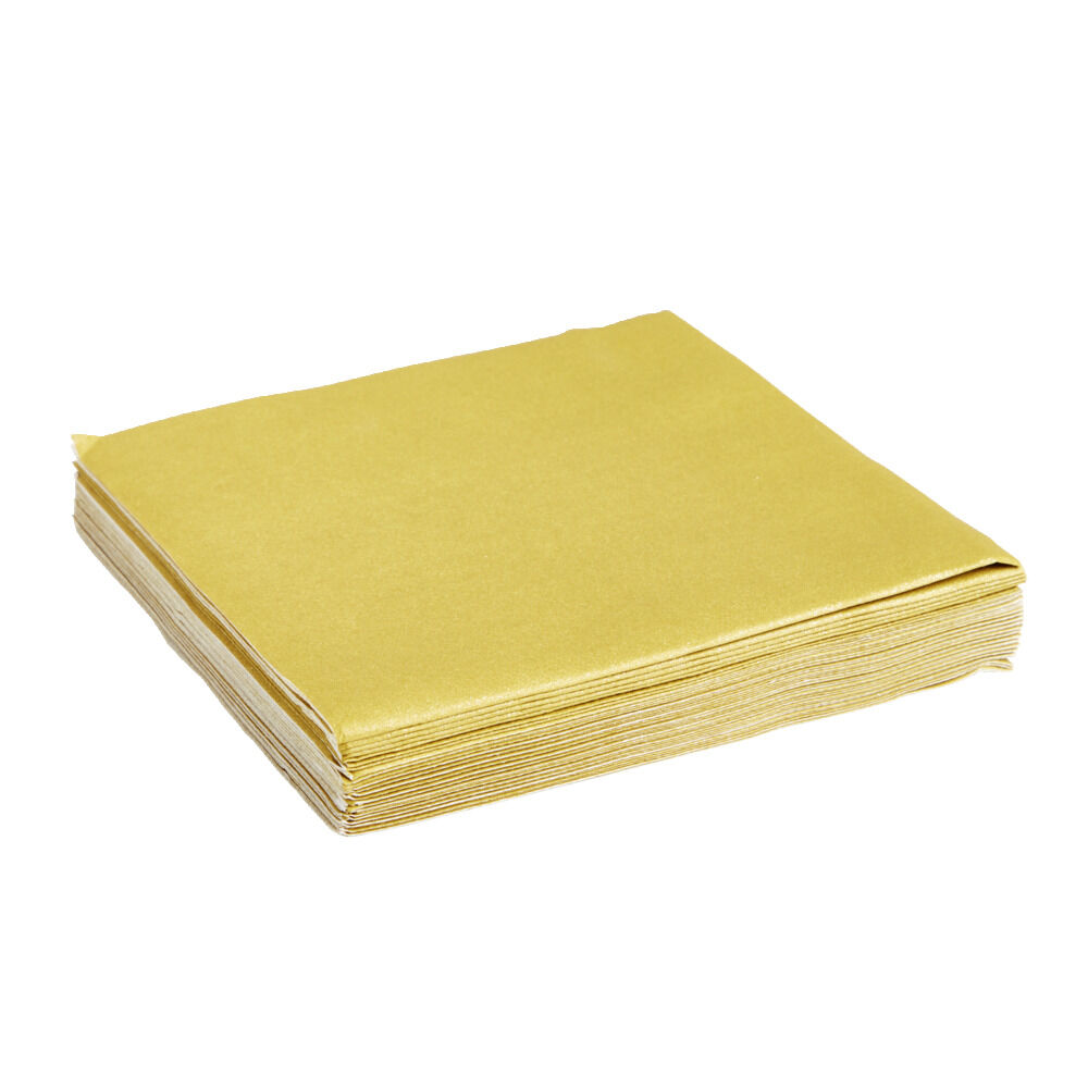 Lot de serviettes intissées dorées 20x20cm