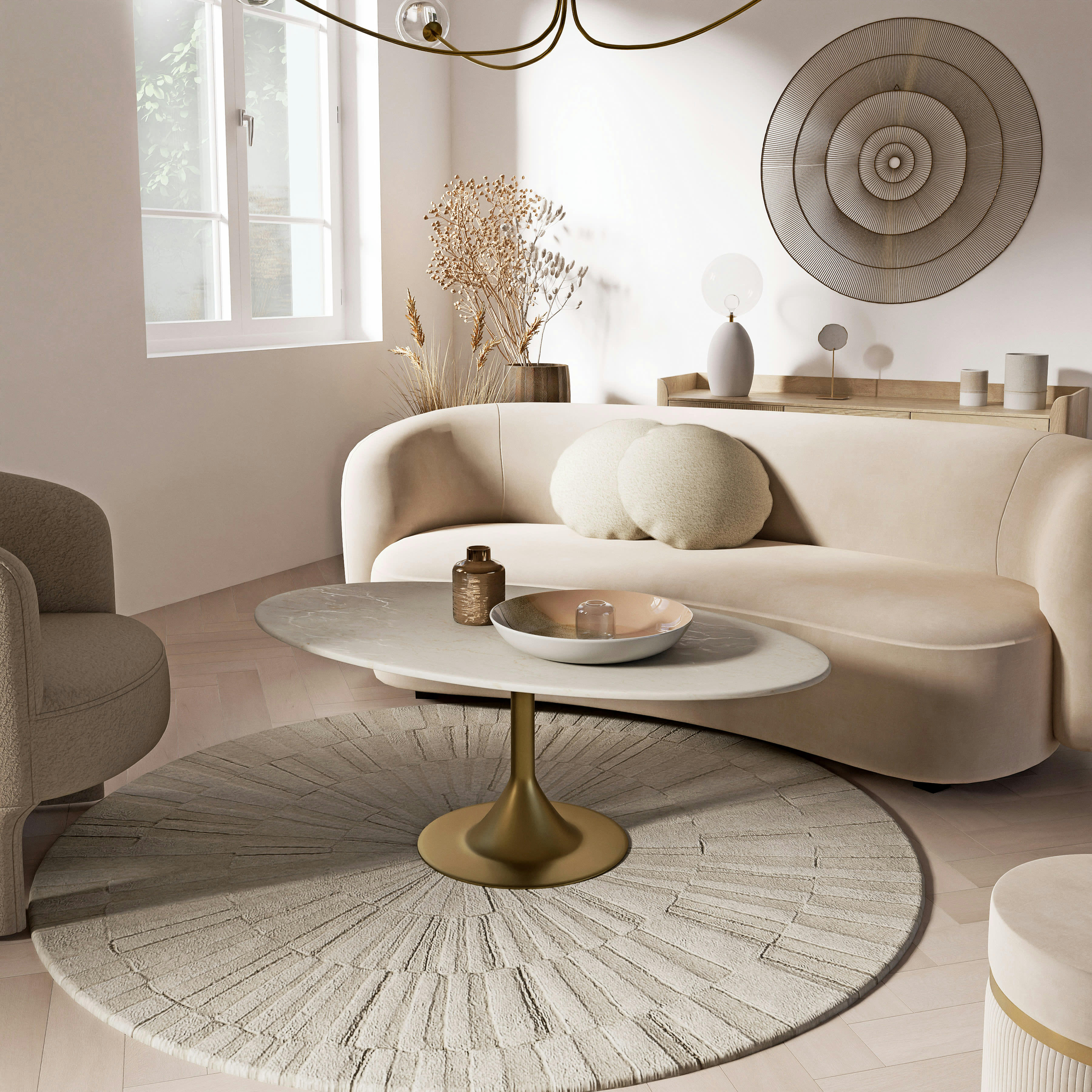 IMPERIA - Décoration murale ronde en métal doré D111