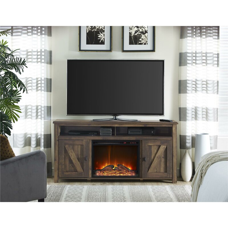 Whittier TV Stand for TVs up to 60 with Electric Fireplace Included
