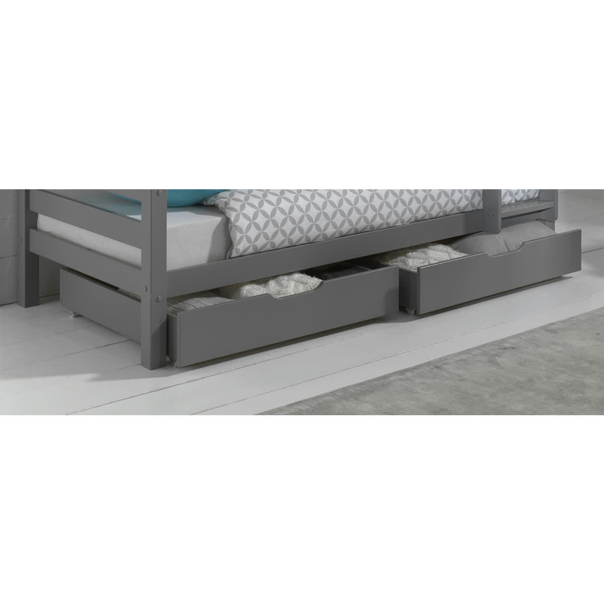 PINO - Tiroirs de lit 90x200 blanc