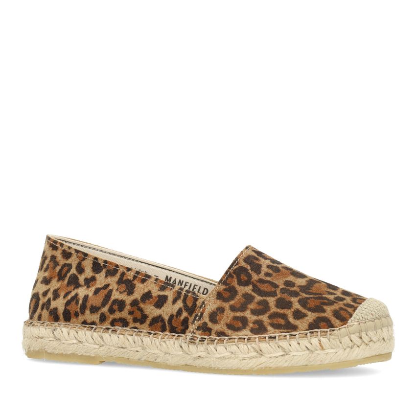 Manfield Leopard suède espadrilles