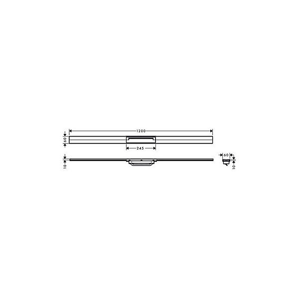 Caniveau de douche découpable 120 cm HANSGROHE RainDrain Flex montage libre blanc mat