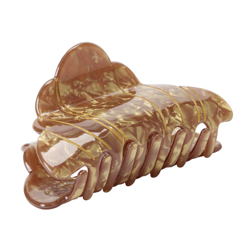 Pince à cheveux plastique forme croissant ou bretzel L9cm (2 modèles)