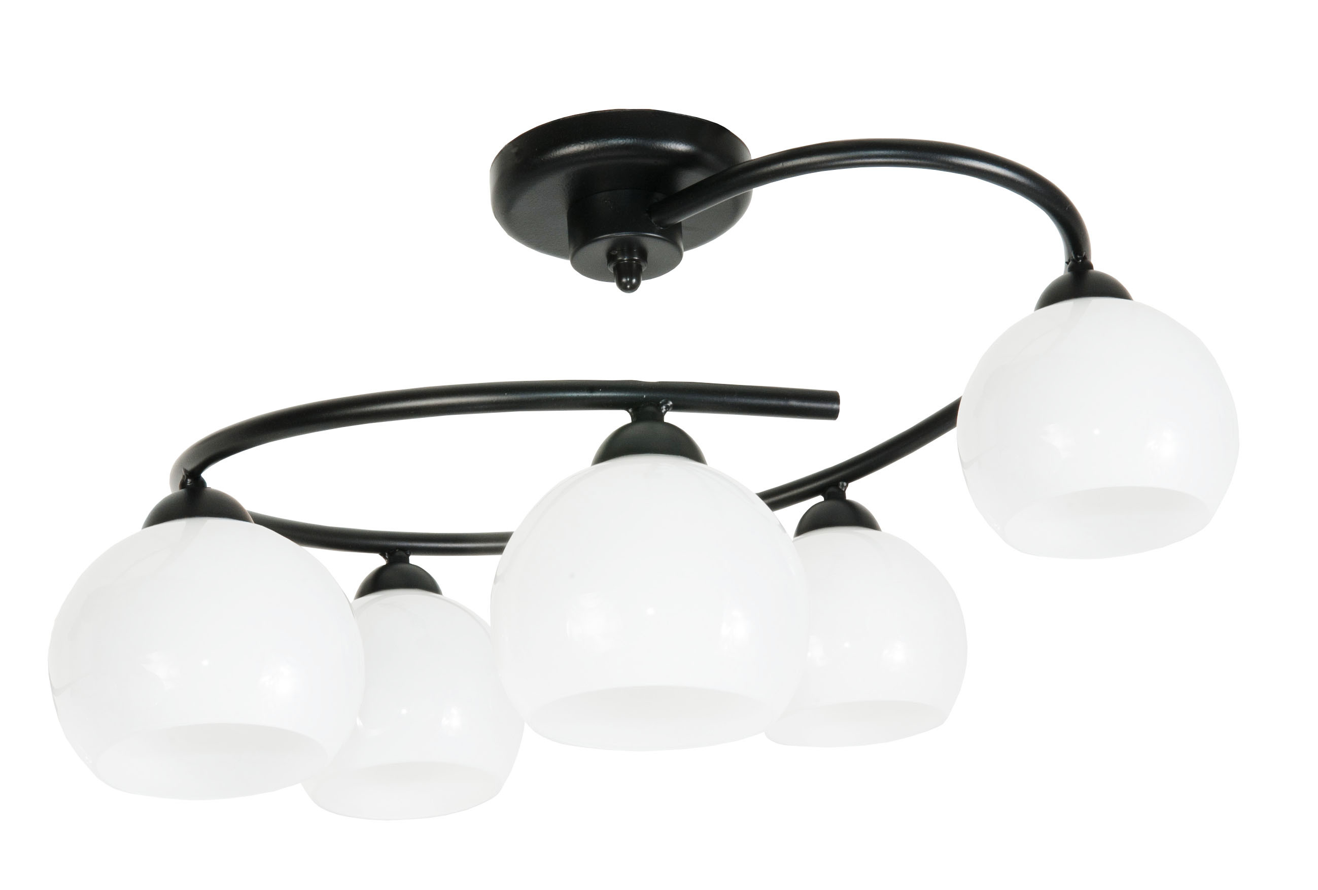 Lampa sufitowa czarna vintage okrągła EDYLIT 5xE27 IVAN BLACK 14-640