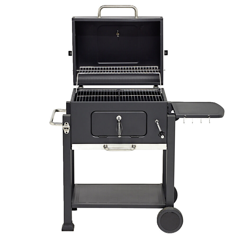 Barbecue à charbon Wilson rectangulaire avec couvercle 2 roulettes 114x72H108cm