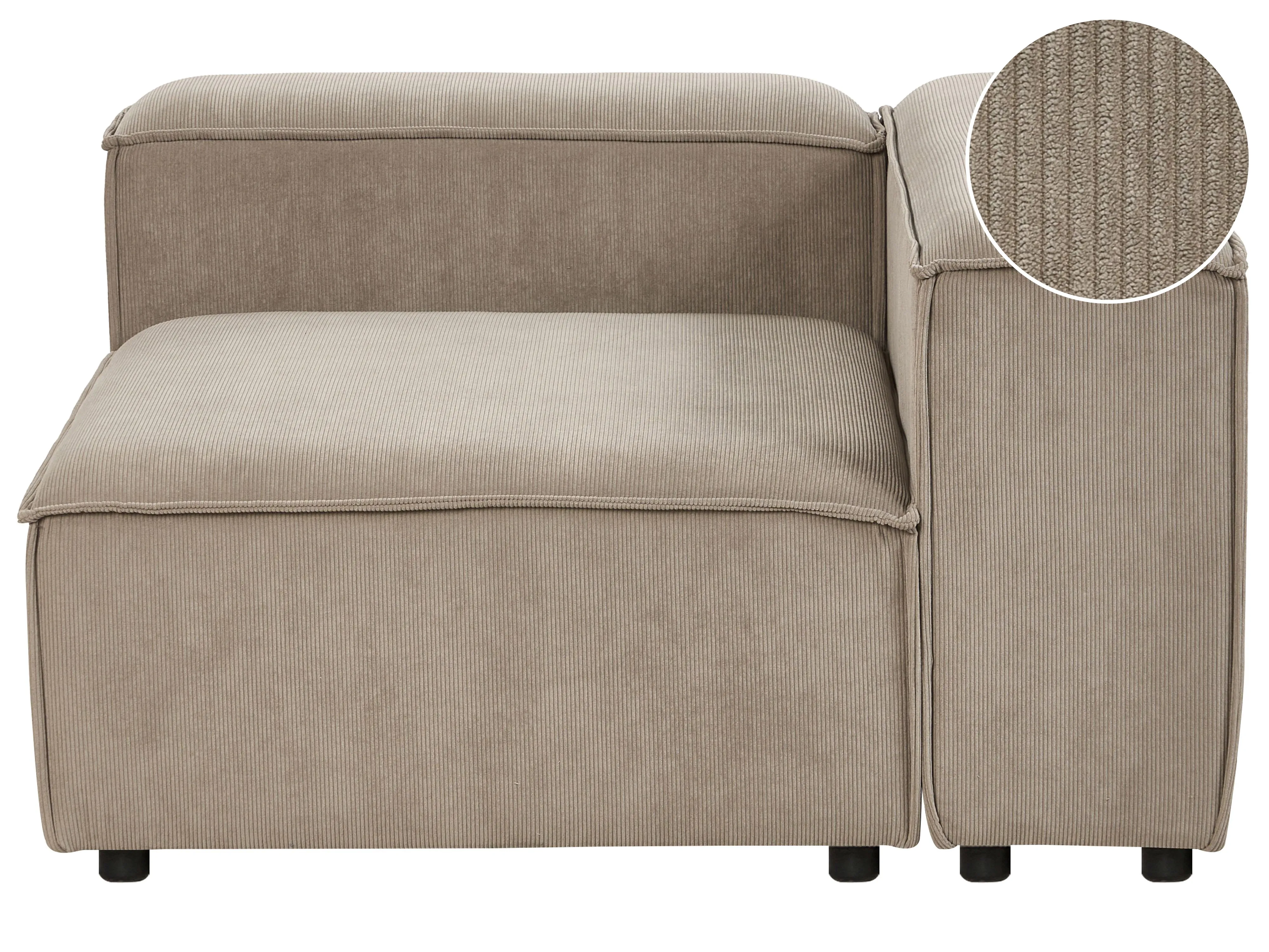 Corner Seat ARDAL Corduroy Light Brown Left Hand