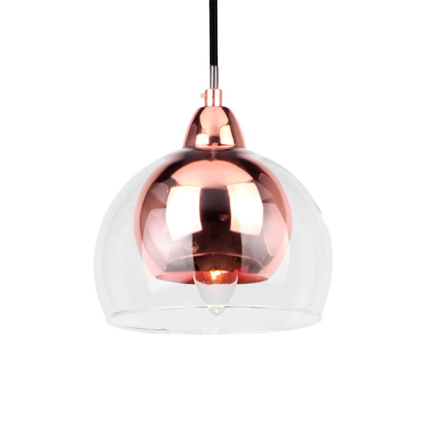 Lampa wisząca miedziano-przezroczysta Dex 1xE14x40W wym: 80x16x16 cm Lampex