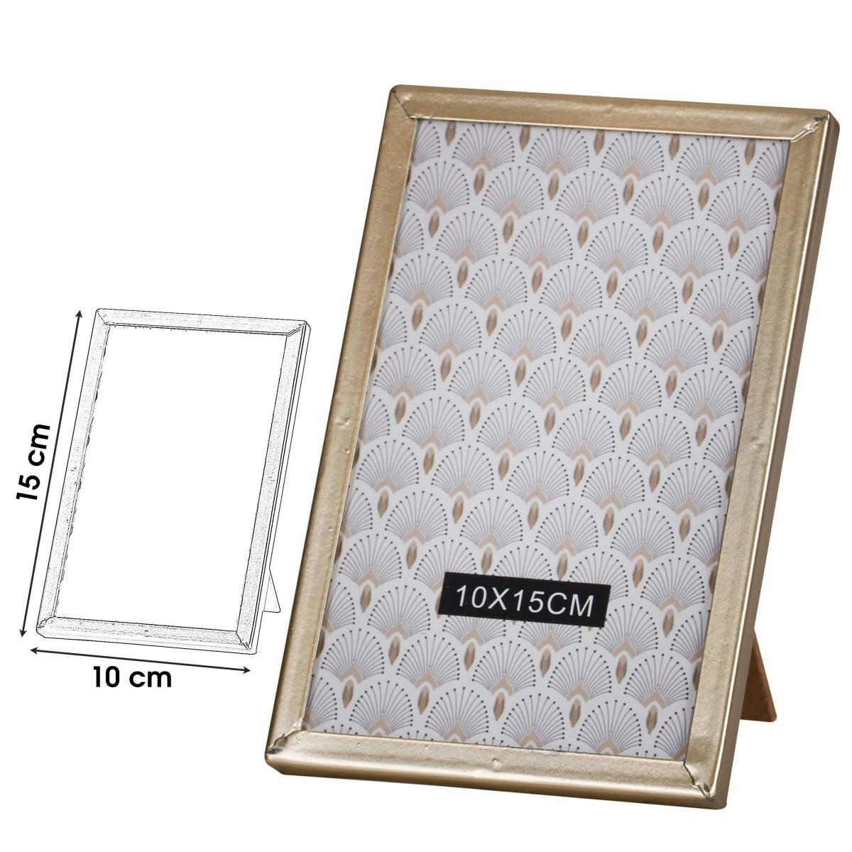 GOLD HOME - Cadre photo à poser en verre et métal doré 10x15