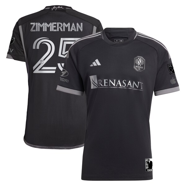 Walker Zimmerman Nashville SC adidas 2024 Man In Black Kit Authentic Player Jersey - Black