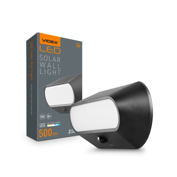 Kinkiet solarny LED z czujnikiem ruchu 500lm IP54 BHSO Videx
