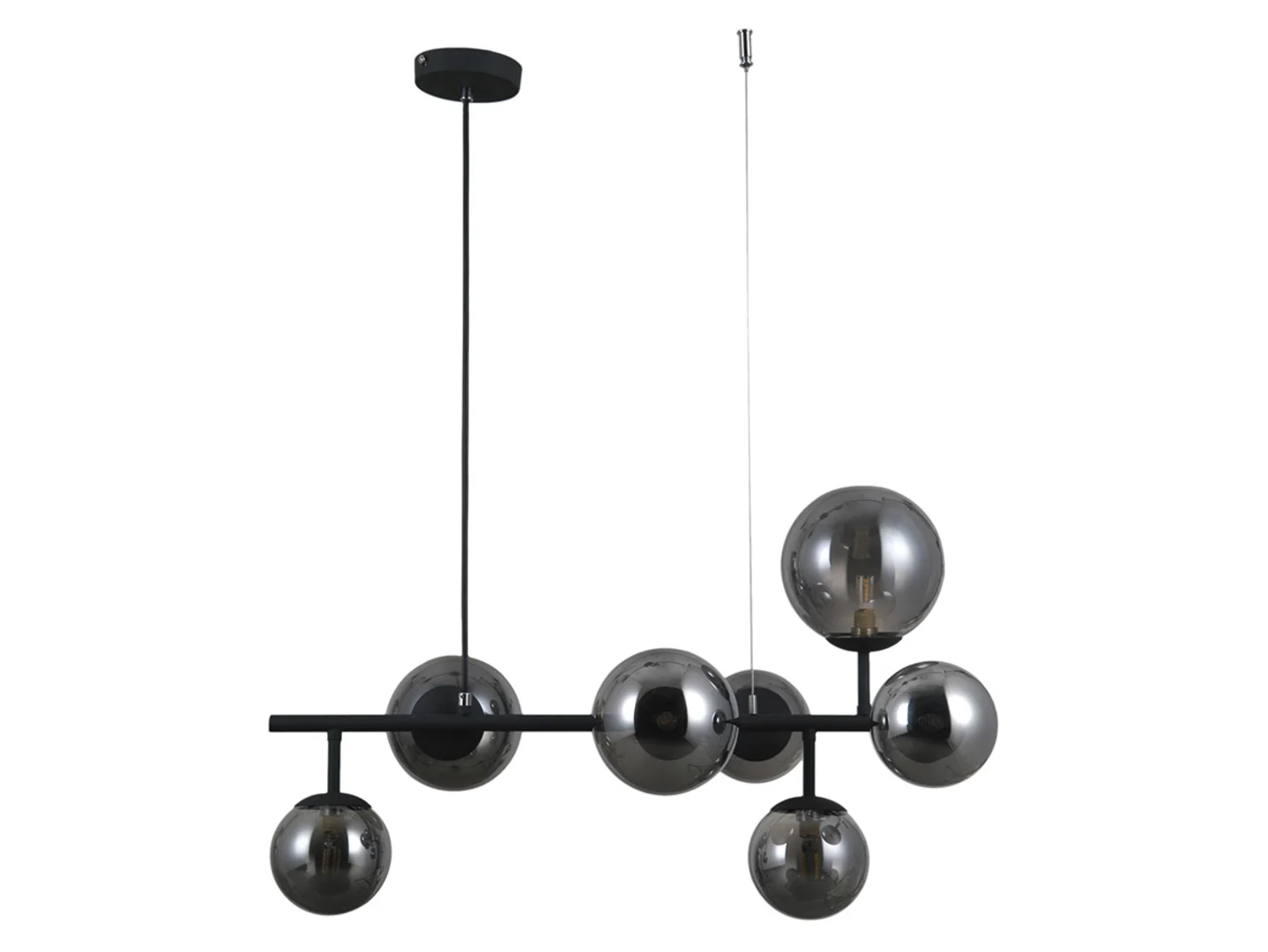 Lampa wisząca Fontera 7-punktowa stalowa czarna