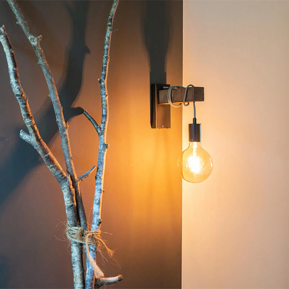 Qazqa wandlamp gallow zwart e27