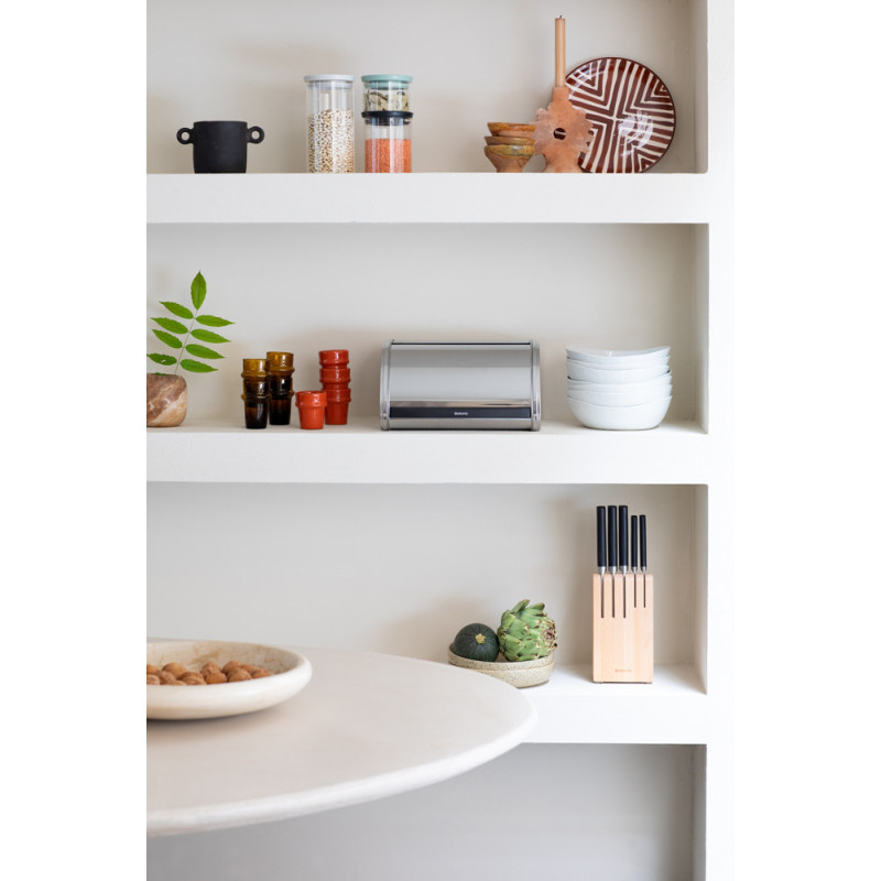 Boîte à pain avec couvercle coulissant en acier mat BRABANTIA