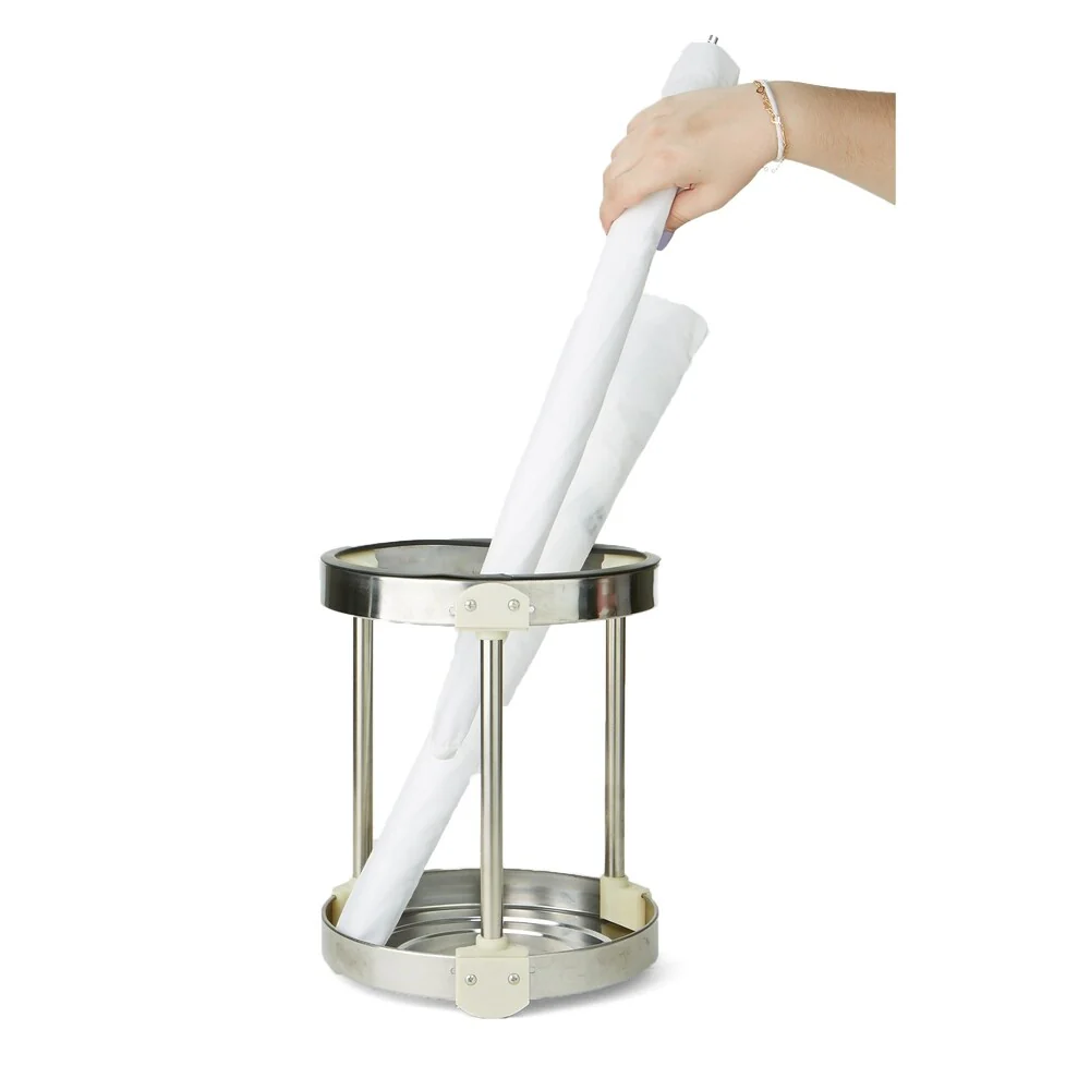 Mind Reader Umbrella Rack Stand, Short Stainless Steel, For Walking Sticks, Canes and More, Silver